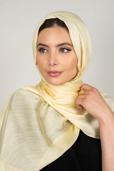 Cream Viscose Silk Hijab