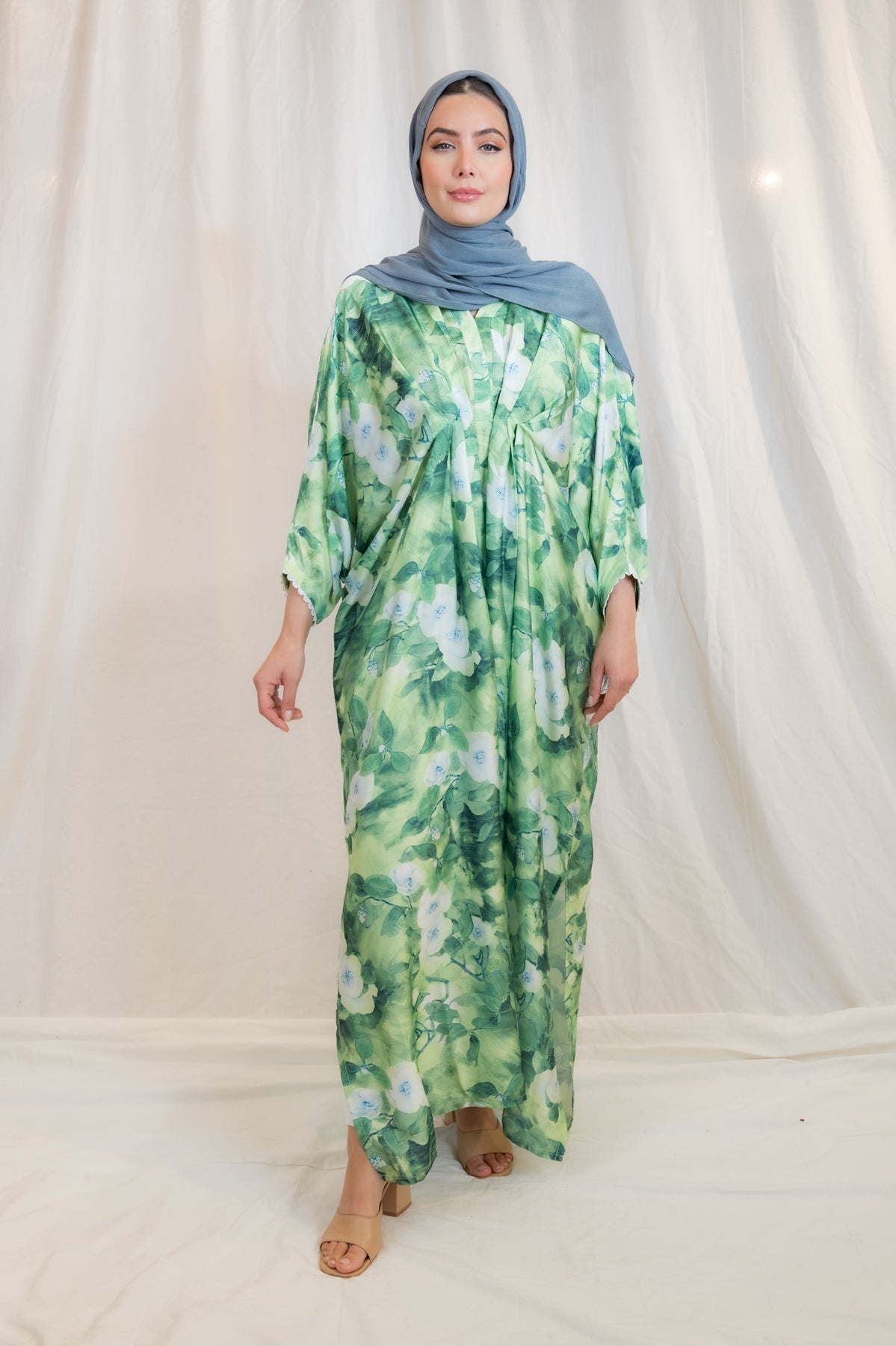 Green Floral Kaftan