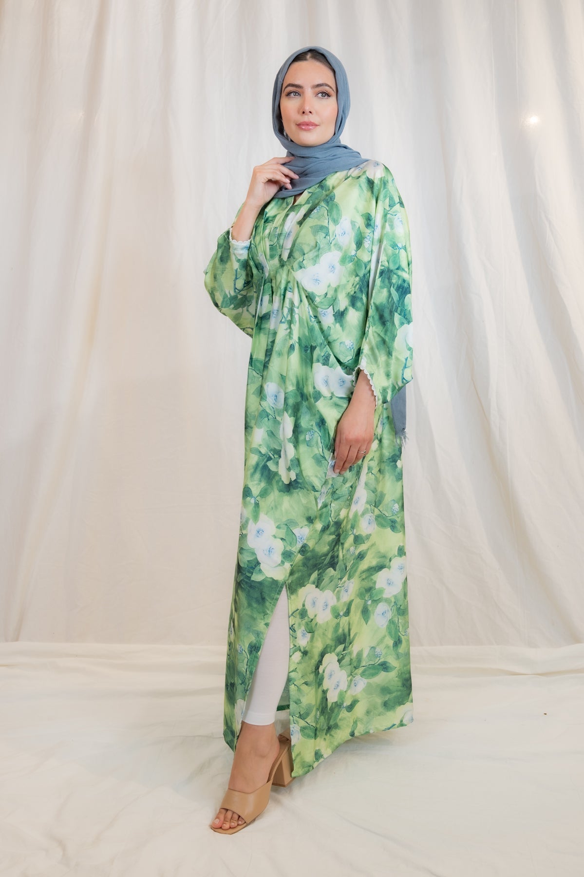 Green Floral Kaftan