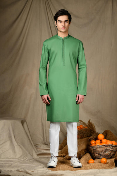 Cotton Forest Green Kurta - J. Junaid Jamshed