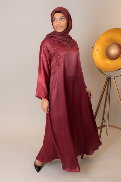 Maroon Luxury Embroidered Dress