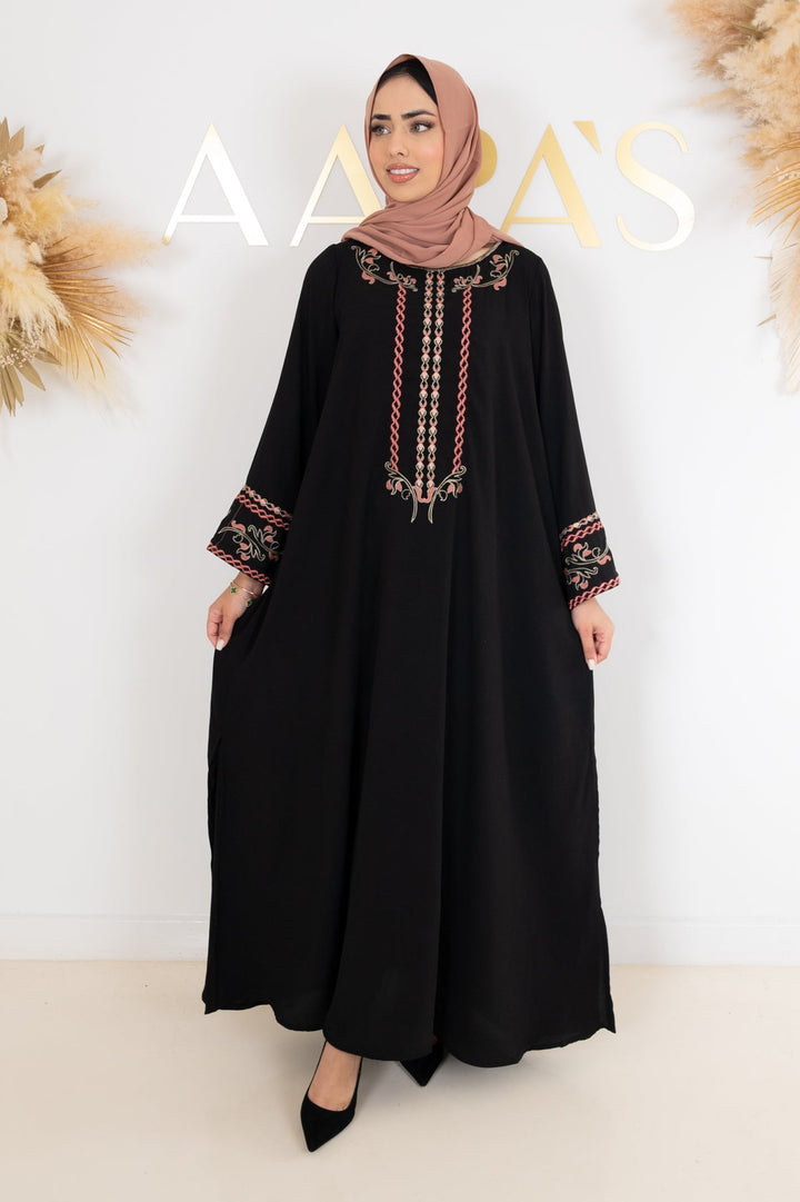 Black Embroidered Maxi Dress