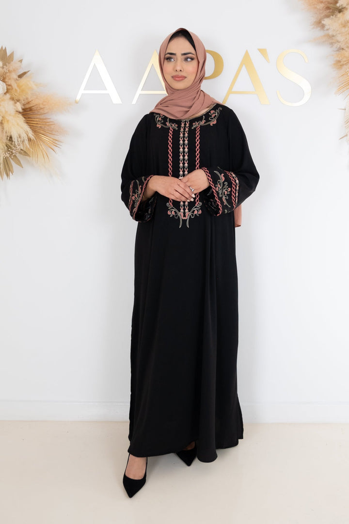 Black Embroidered Maxi Dress