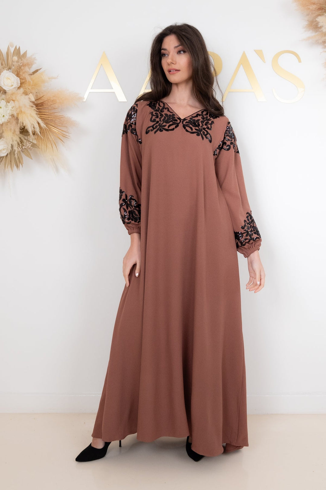 Mocha Sequined Dress