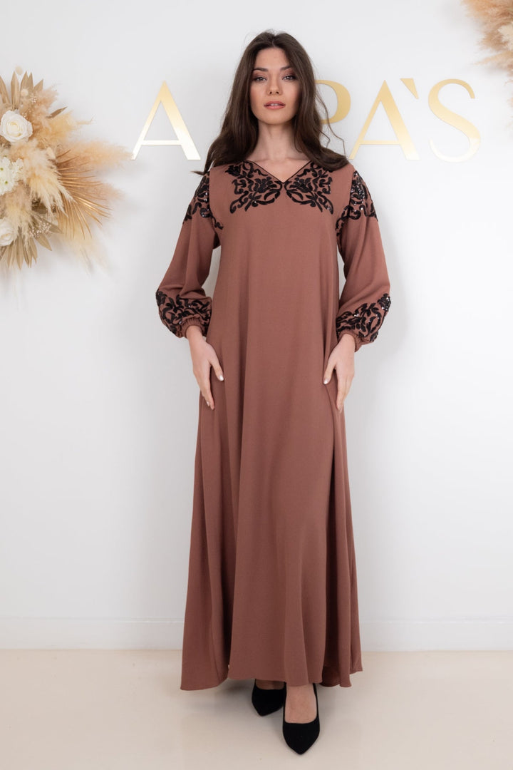 Mocha Sequined Dress