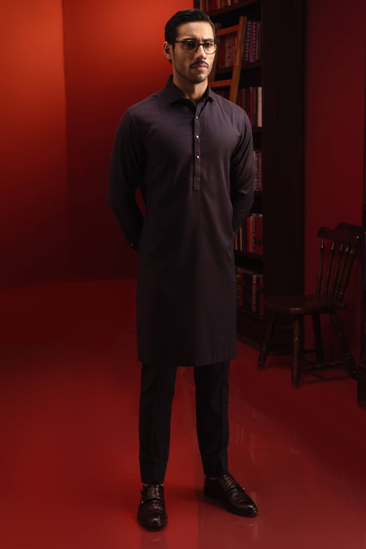 Cotton Deep Plum Kurta Trouser - Cast & Crew