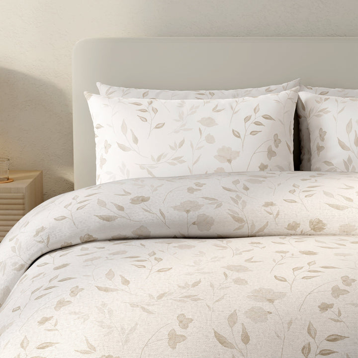 Vantona Delicate Floral Duvet Cover Set - Natural