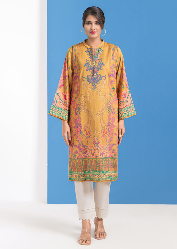 Lawn Mustard Stitched Suit - Bonanza