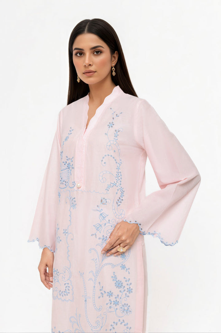 Cambric Baby Pink Stitched Suit - Bonanza