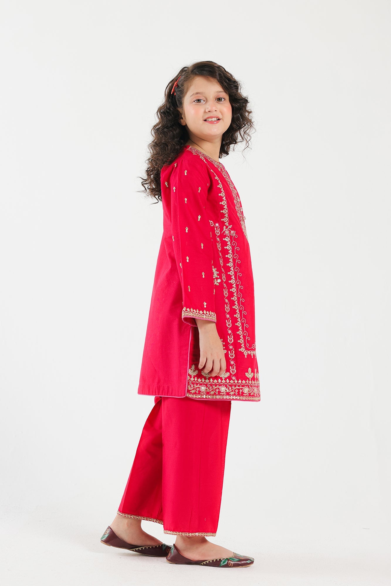 Lawn Red Stitched Suit - Ethnic