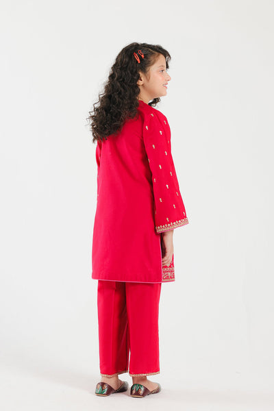 Lawn Red Stitched Suit - Ethnic