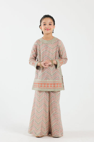 Filament Beige Stitched Suit - Ethnic