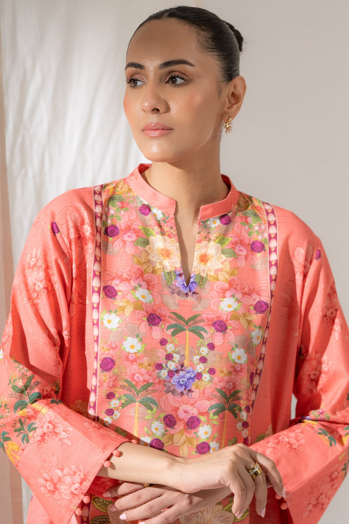 Slub Cambric Peach Stitched Suit - Ego