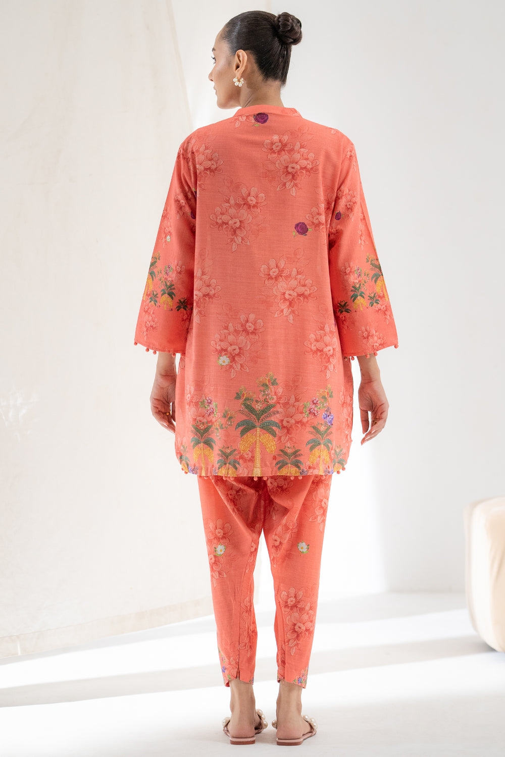 Slub Cambric Peach Stitched Suit - Ego