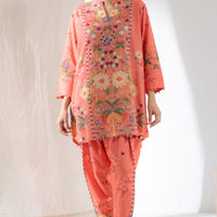 Slub Cambric Peach Stitched Suit - Ego
