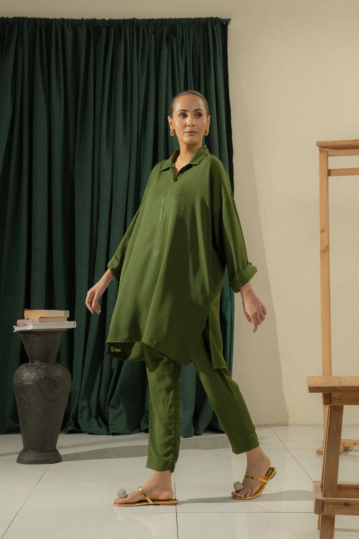 Marina Dark Green Stitched Suit - Ego