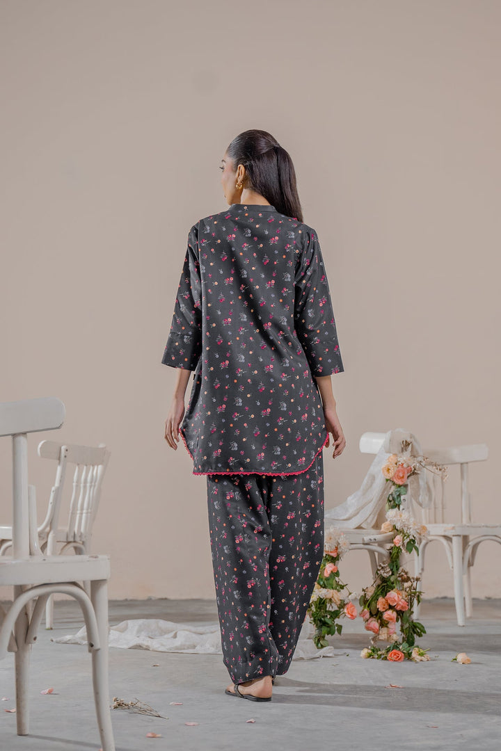 Herringbone Black Stitched Suit - Ego