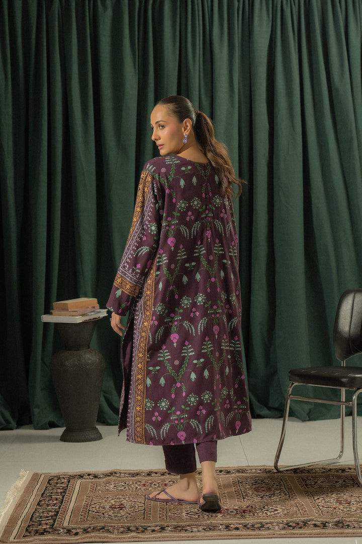 Peached Viscose Plum Stitched Suit - Ego