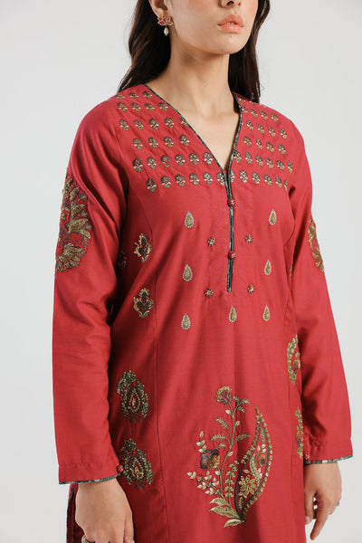 Filament Magenta Stitched Suit - Ethnic