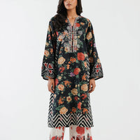 Lawn Black Stitched Suit - Ethnic