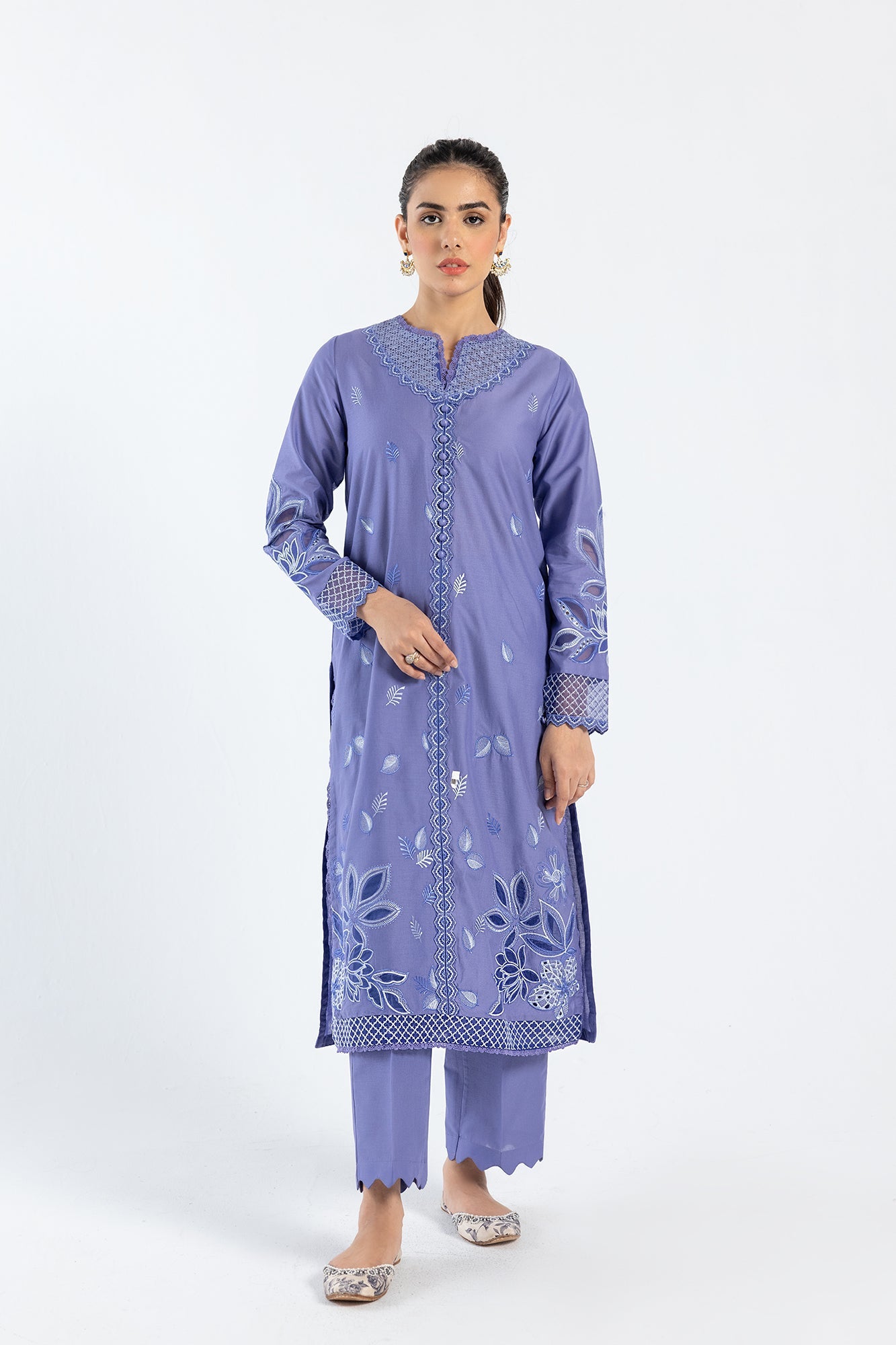 Lawn Ice Blue Stitched Suit - Ethnic