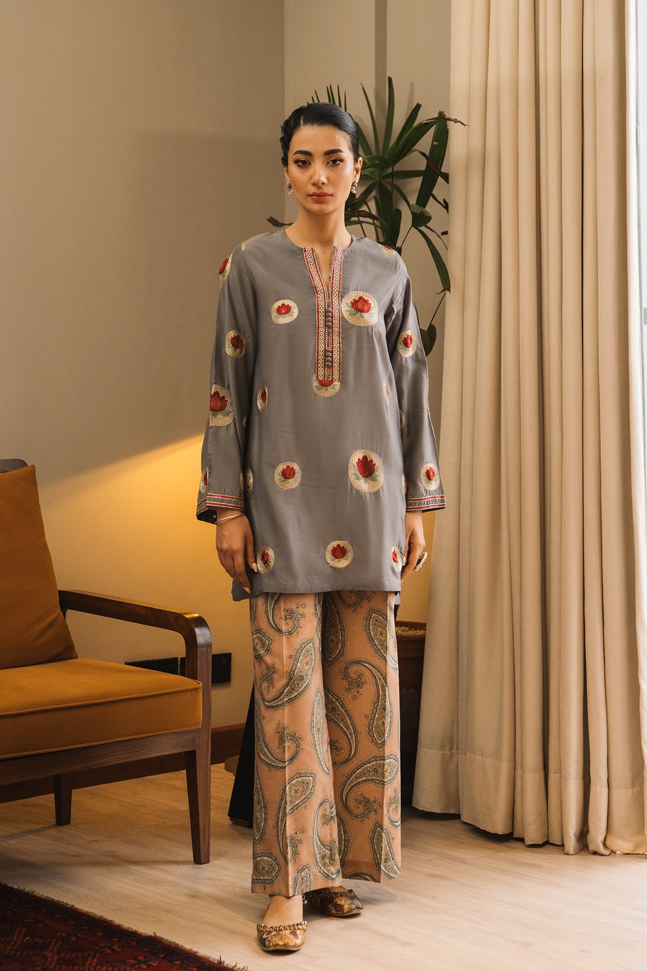 Filament Metal Stitched Suit - Ethnic