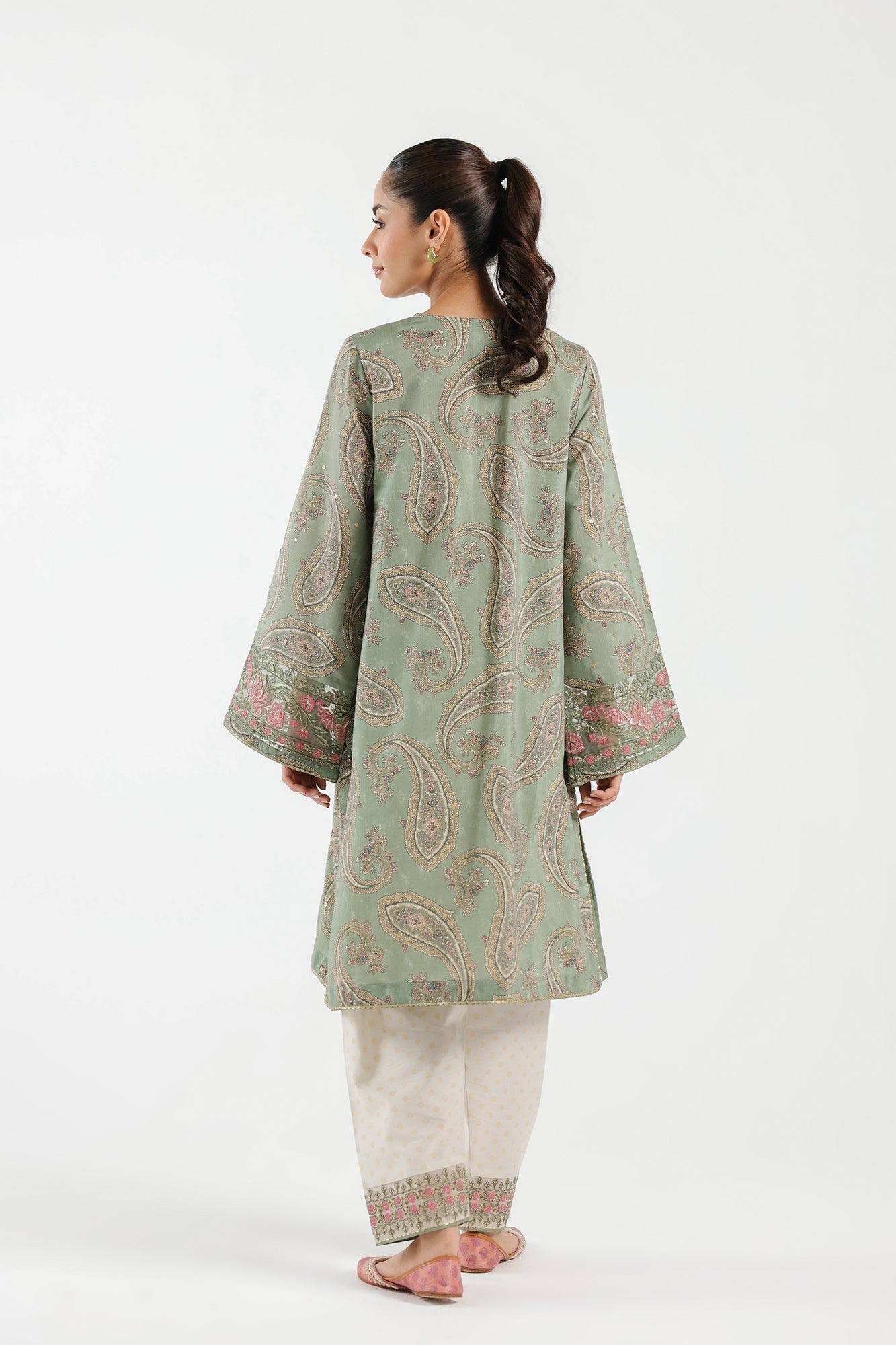 Filament Apple Green Stitched Suit - Ethnic