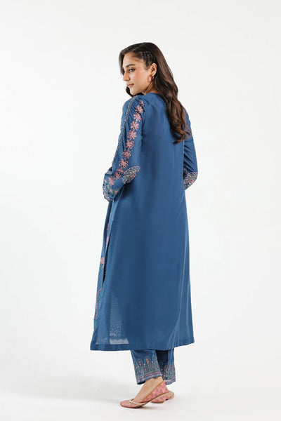 Lawn Cobalt Stitched Suit - Ethnic