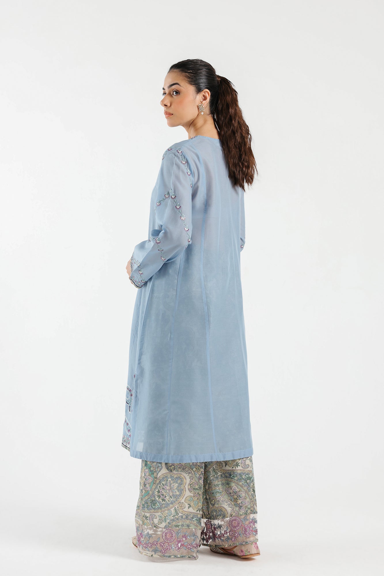 Lawn Ice Blue Stitched Suit - Ethnic