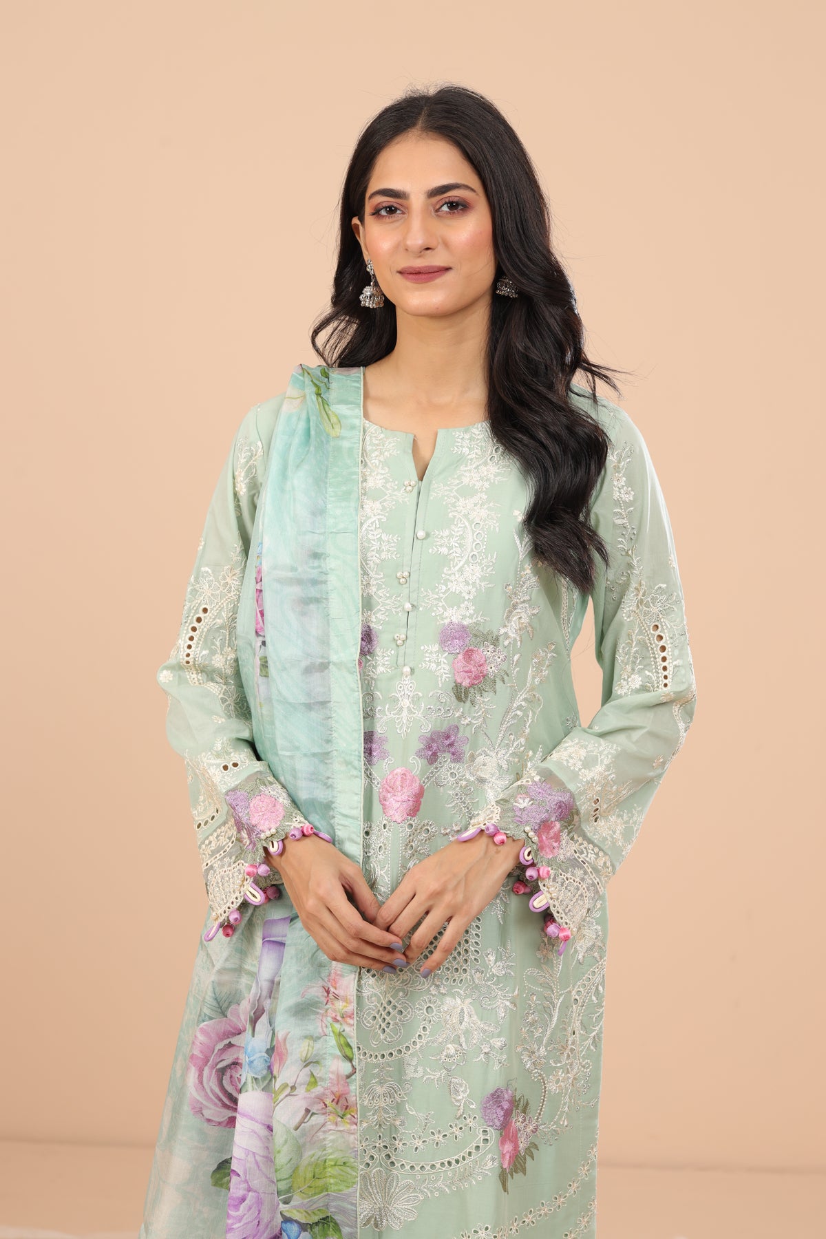 Serenity 3 Piece Suit - Elaf Chikankari Collection