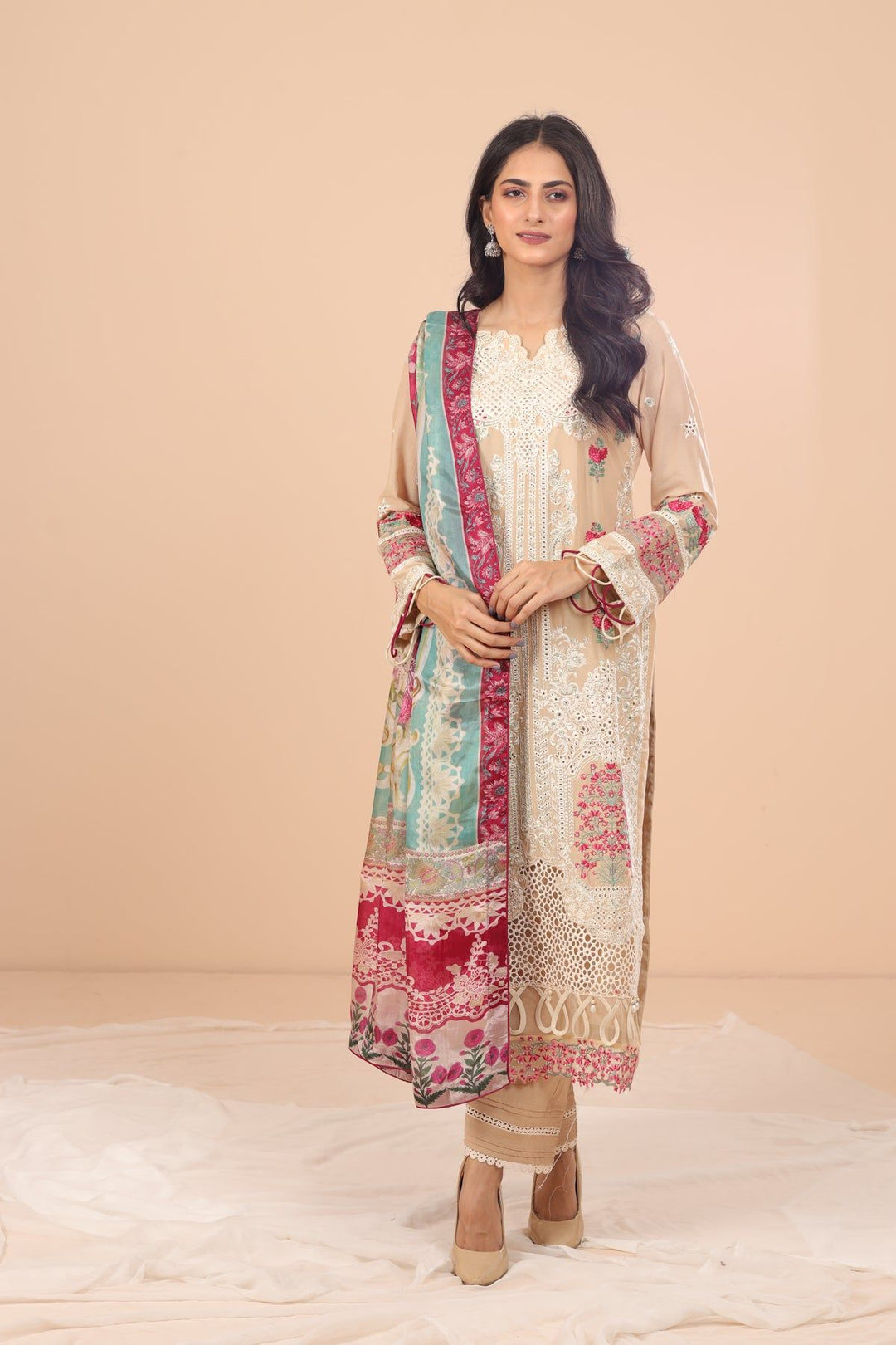 Anna 3 Piece Suit - Elaf Chikankari Collection