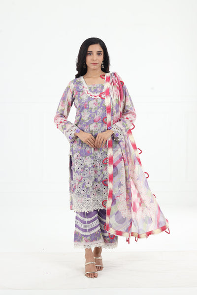 Periwinkle - Elaf Premium Chikankari Stitched Collection