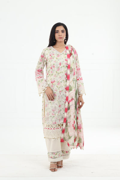 Sweet Greens - Elaf Premium Chikankari Stitched Collection