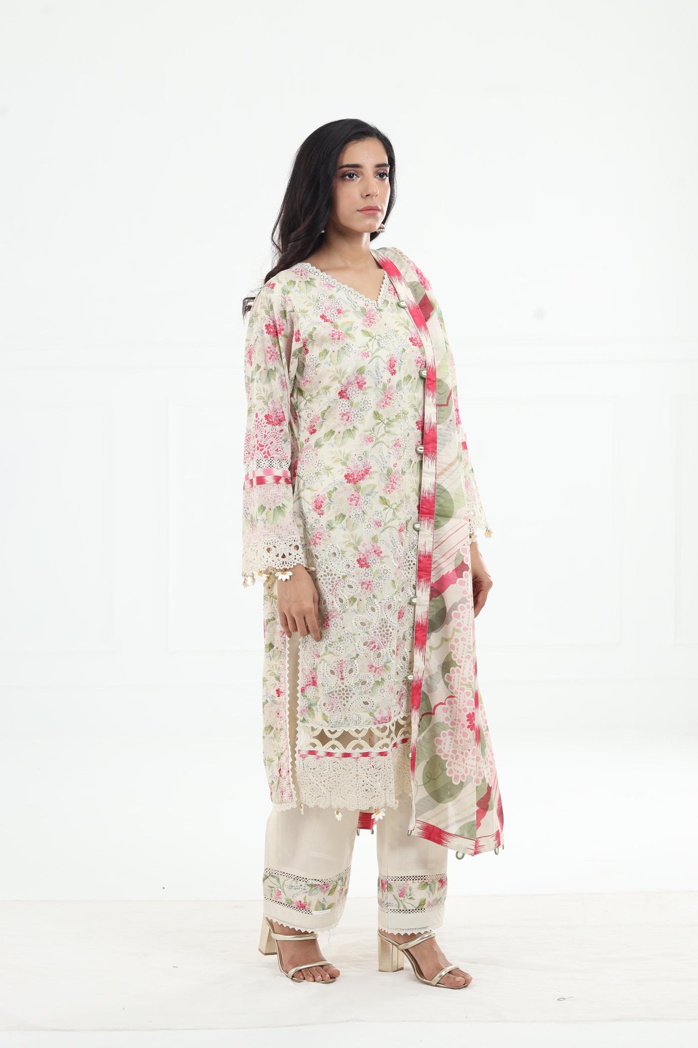 Sweet Greens - Elaf Premium Chikankari Stitched Collection