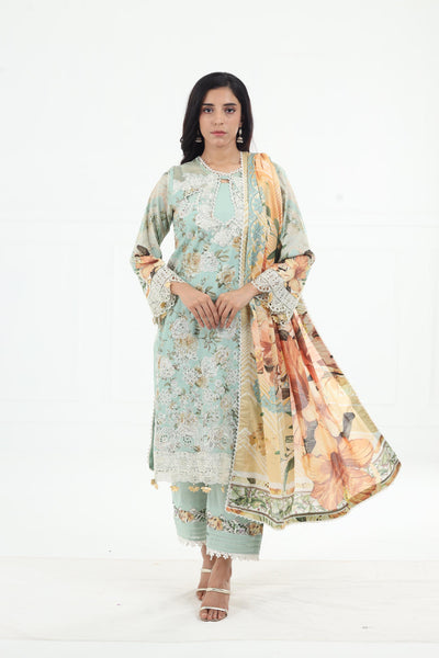 Pistachio Dreams - Elaf Premium Chikankari Stitched Collection