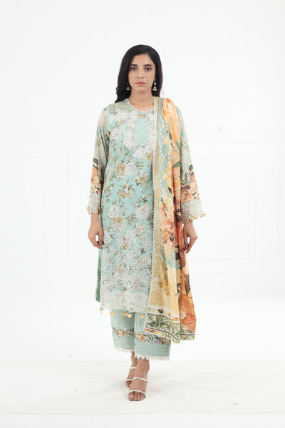 Pistachio Dreams - Elaf Premium Chikankari Stitched Collection