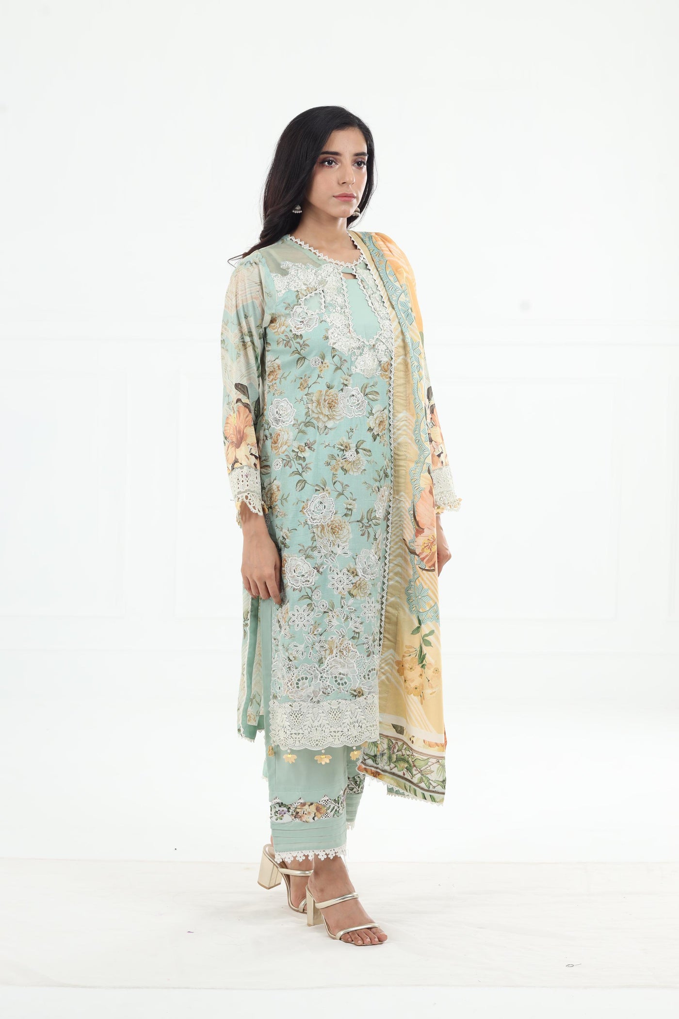 Pistachio Dreams - Elaf Premium Chikankari Stitched Collection