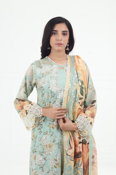 Pistachio Dreams - Elaf Premium Chikankari Stitched Collection