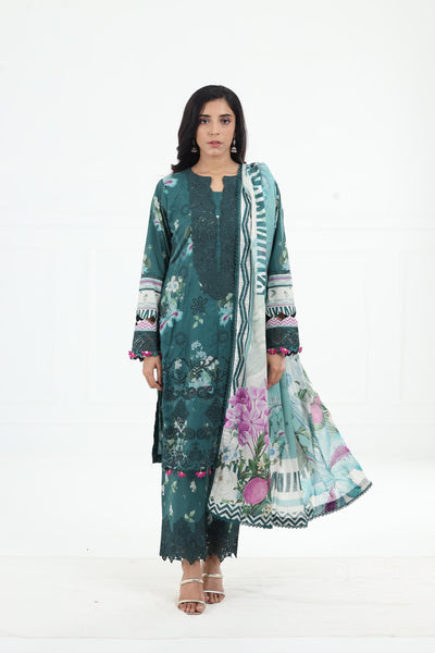 Jade Embrace - Elaf Premium Chikankari Stitched Collection