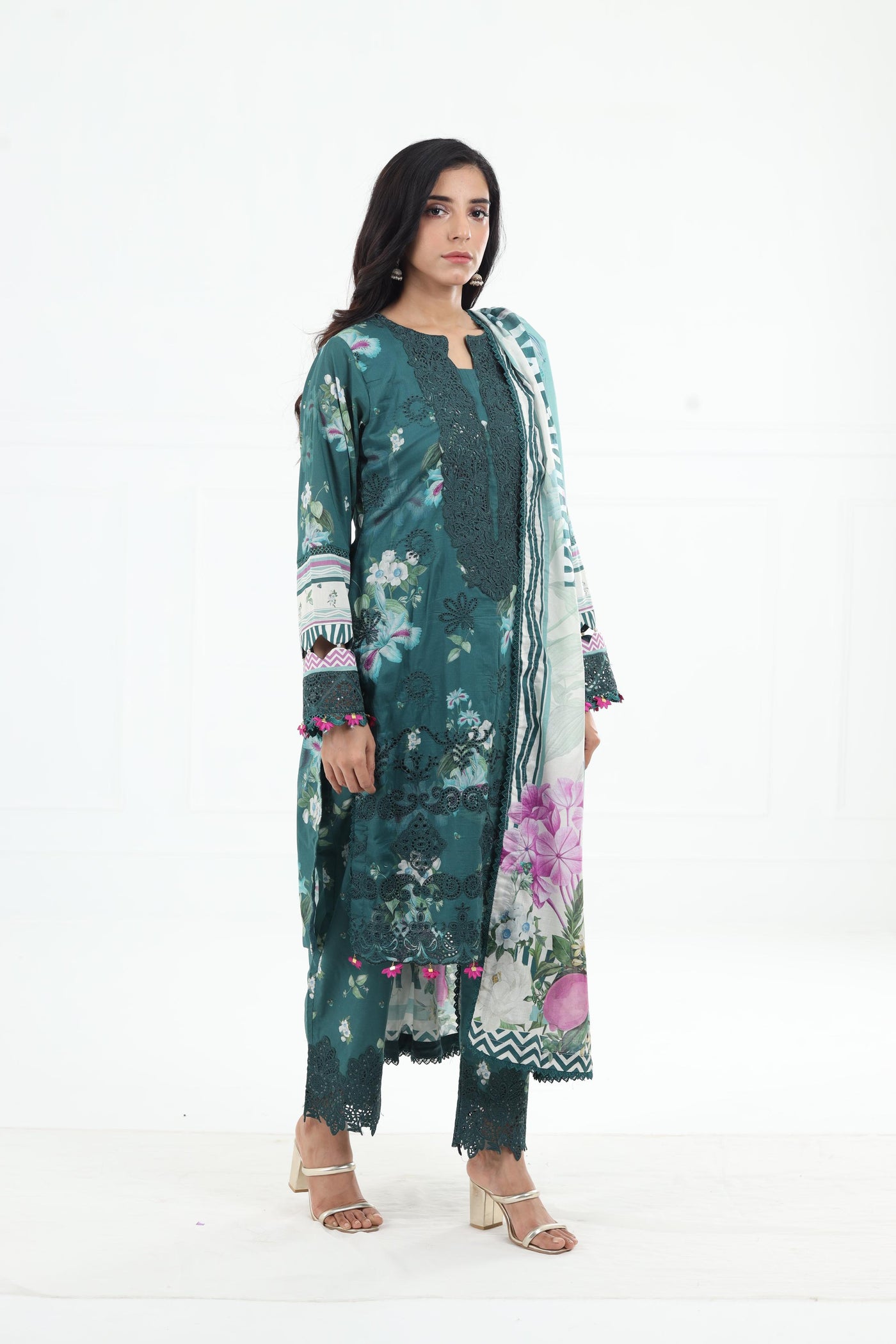 Jade Embrace - Elaf Premium Chikankari Stitched Collection