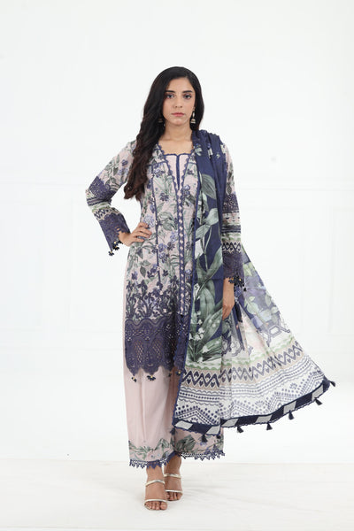 Azzurro - Elaf Premium Chikankari Stitched Collection