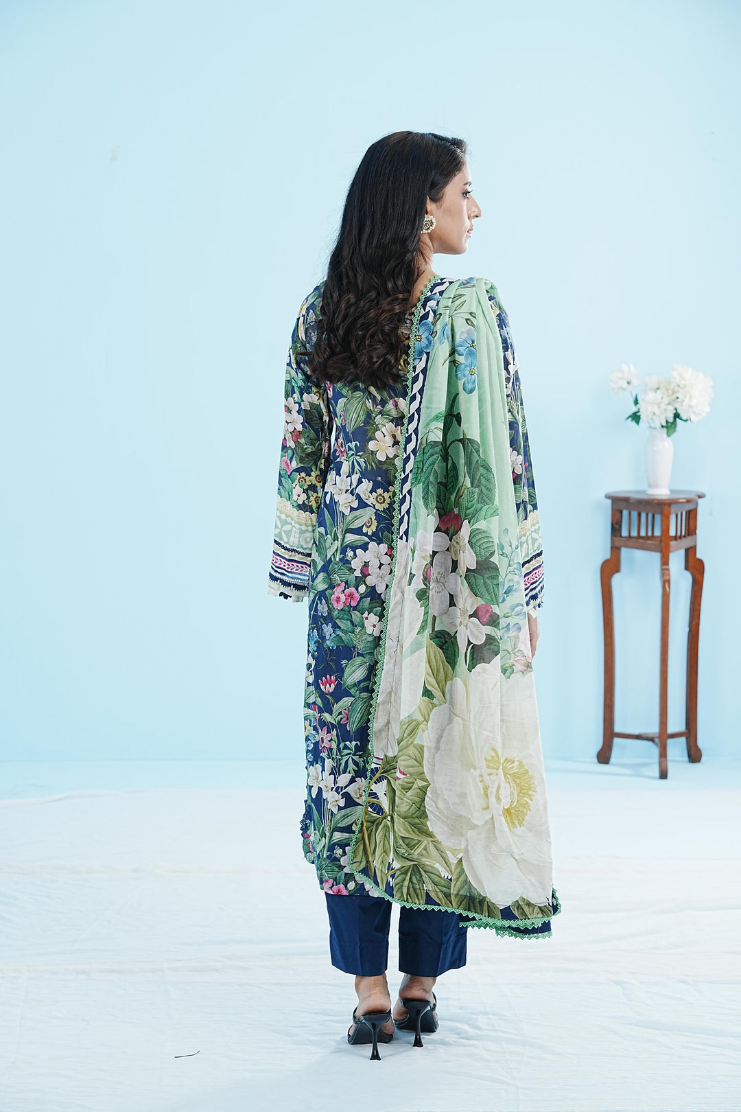 Lawn Blue Stitched Suit - Elaf