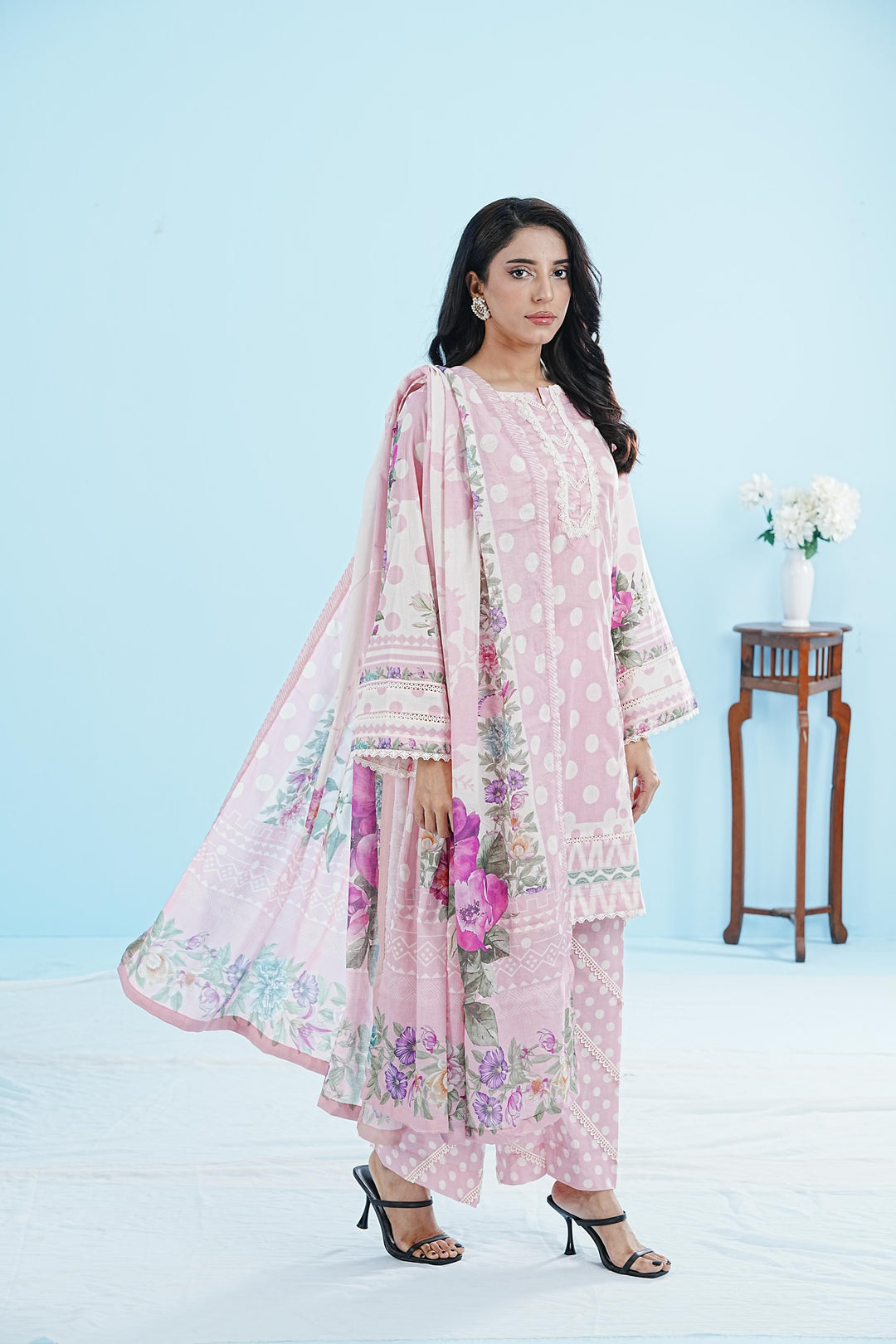 Lawn Pink Stitched Suit - Elaf
