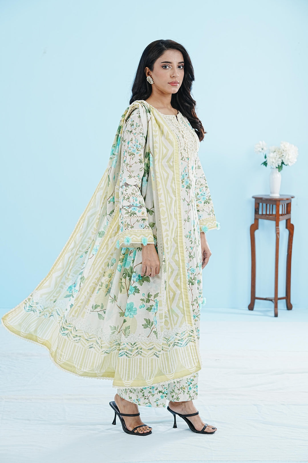 Lawn Beige Stitched Suit - Elaf