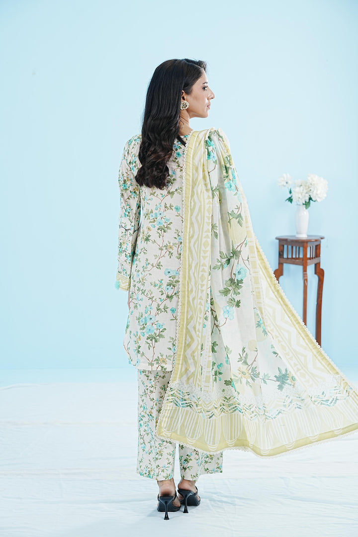 Lawn Beige Stitched Suit - Elaf