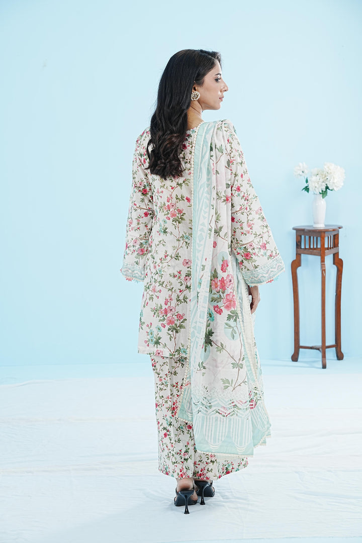 Lawn Off white Stitched Suit - Elaf