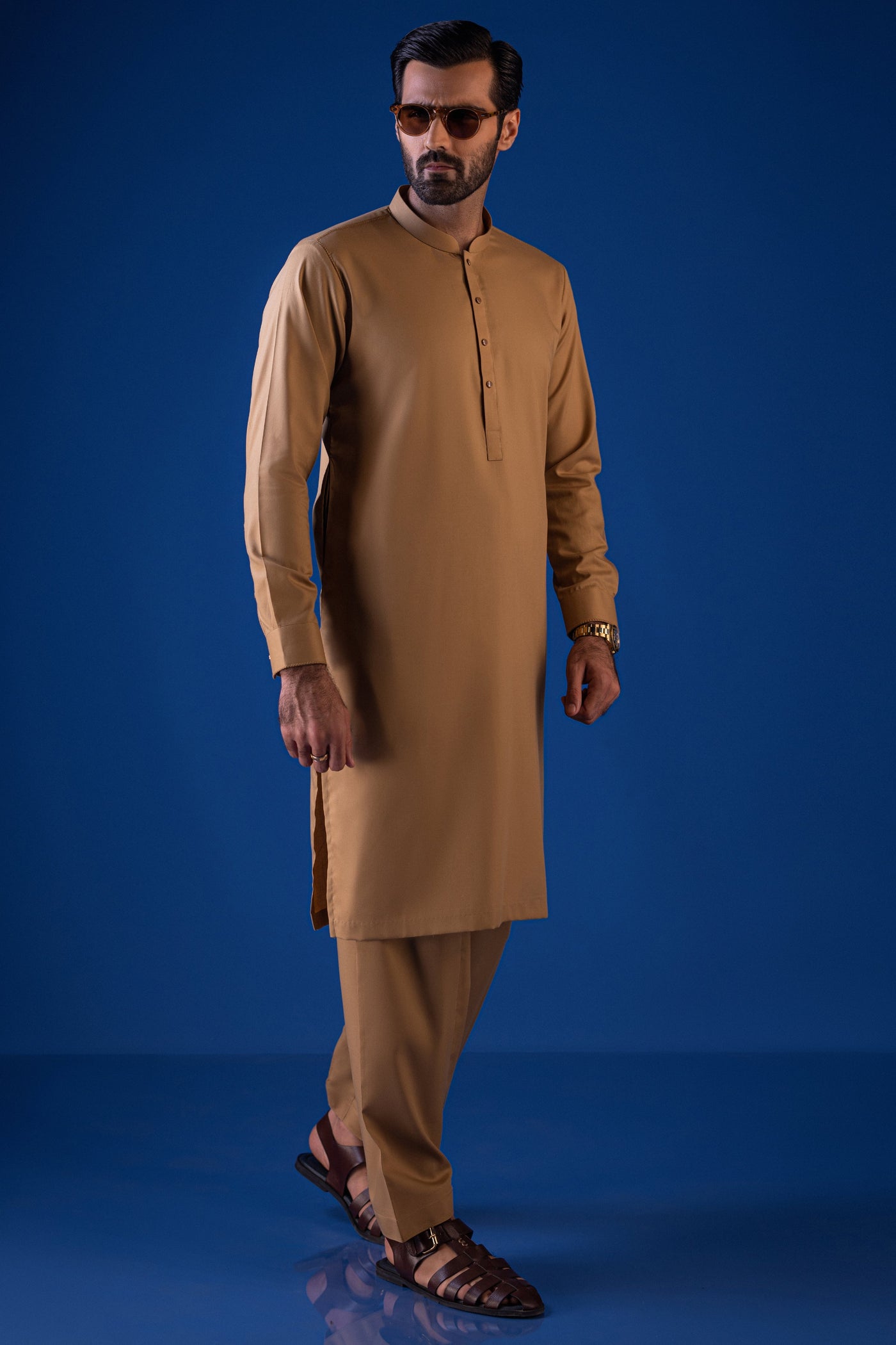 Cotton Khaki Shalwar Kameez - Cast & Crew