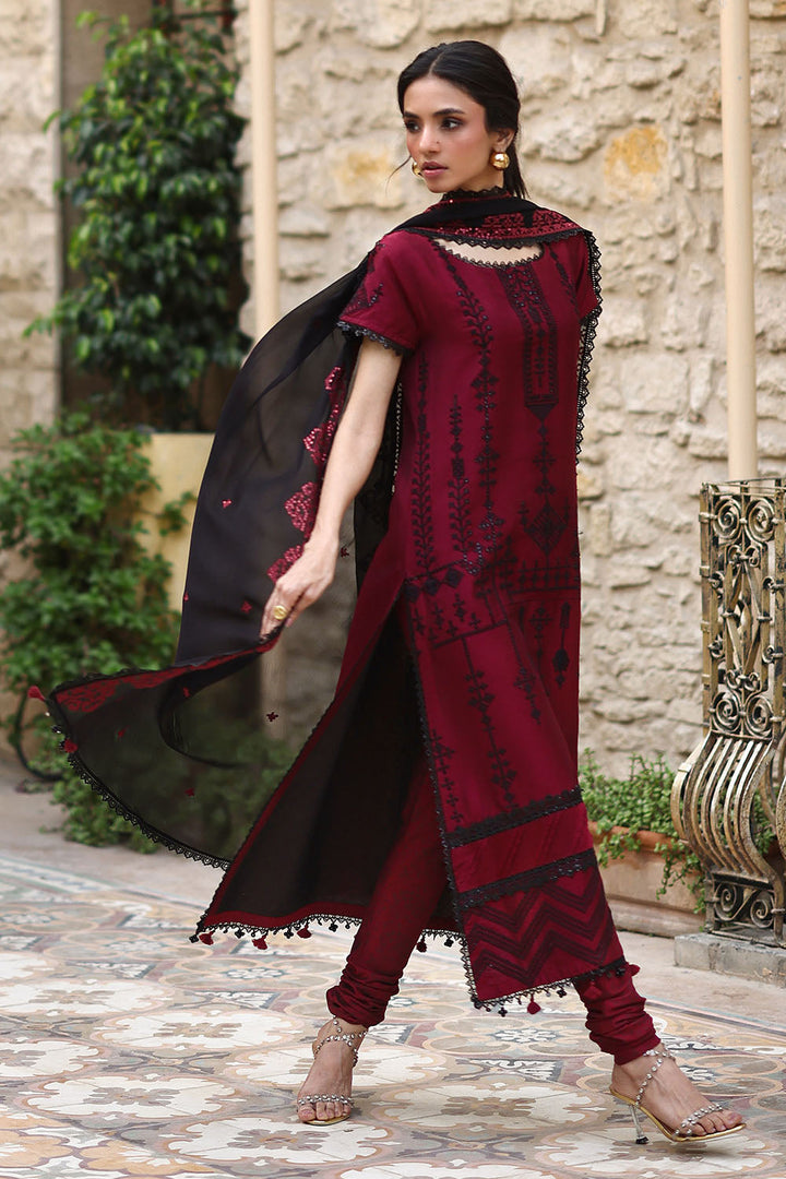 Embroidered Cotton Silk Maroon Stitched Suit - Gul Ahmed
