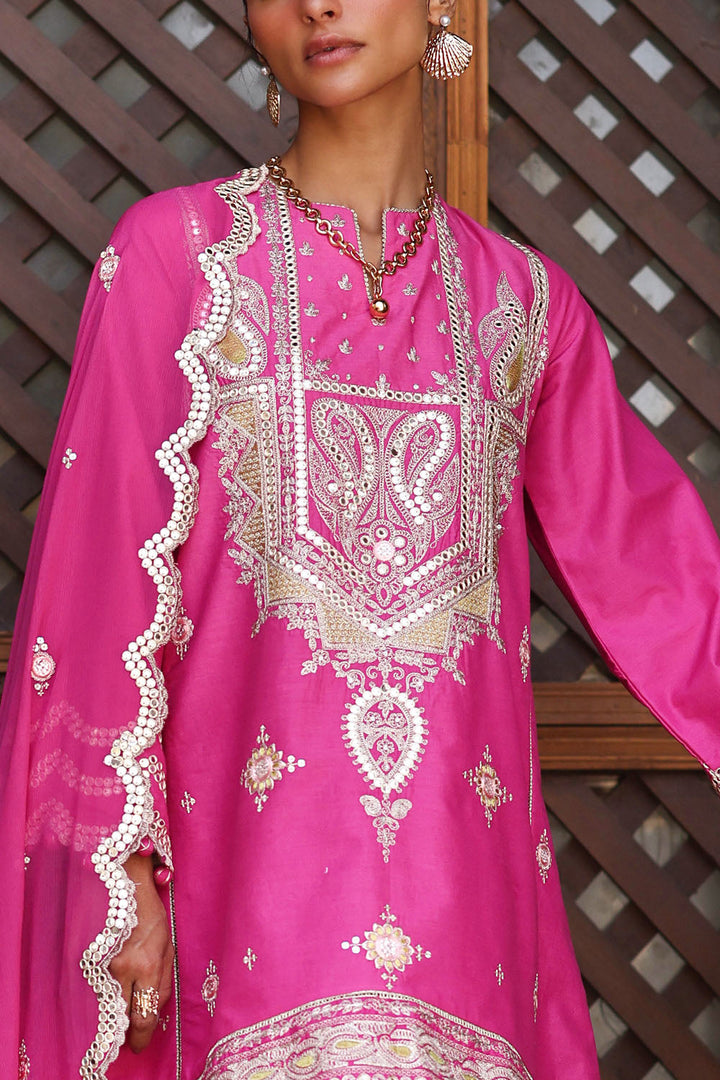 Embroidered Lawn Dark Pink Stitched Suit - Gul Ahmed