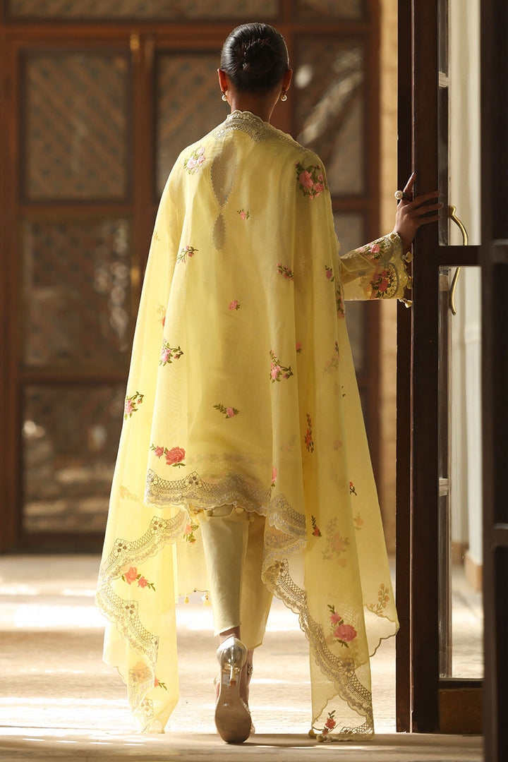 Embroidered Cotton Net Yellow Stitched Suit - Gul Ahmed